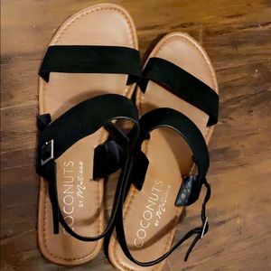 Black strap sandals